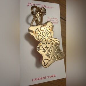 Betsey Johnson Gold Heart Bear Key Holder